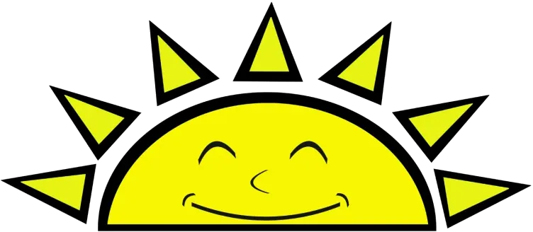 The DC Sunshine Taxi logo of a smiling sun. Schedule a ride at 541-673-3333